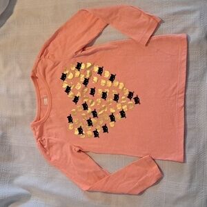 Crazy 8 girls size 5/6 pinky peach heart with kitty designed long sleeved shirt